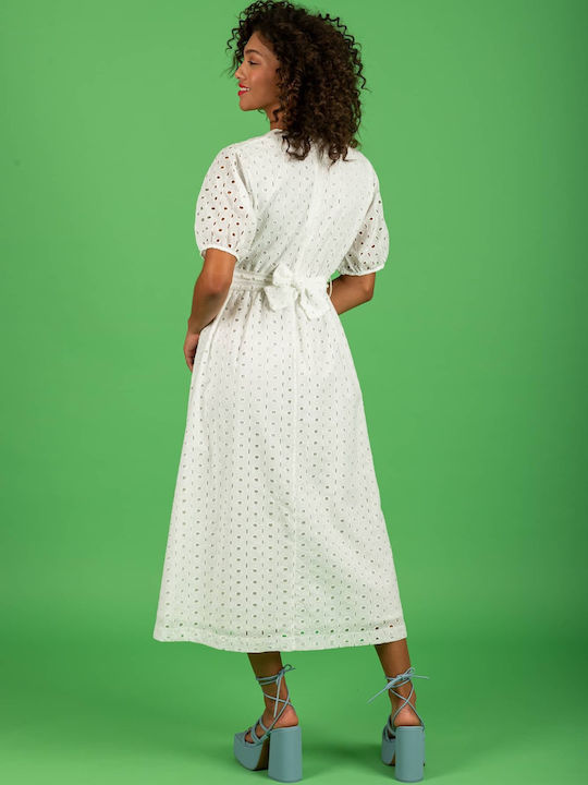 Summer Midi Shirt Dress White