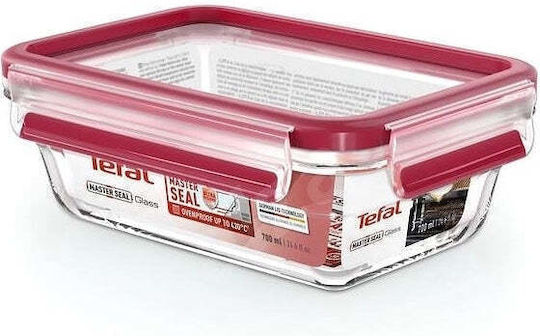 Tefal Cutie pentru Mâncare Sticlă Roșu Potrivit pentru Cuptor cu Microunde 700ml 1buc