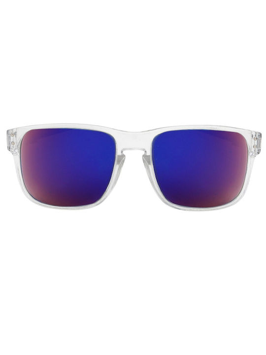 V-store Sunglasses with Transparent Plastic Frame and Polarized Lens POL92003PURPLEBLUE