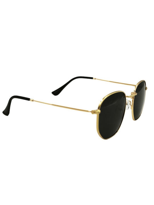 V-store Ochelari de soare cu Aur Din metal Rame și Negru Polarizate Lentilă POL3013GOLD