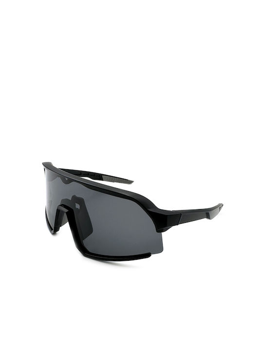 V-store Men's Sunglasses with Black Plastic Frame and Black Polarized Lens POL1149BLACK