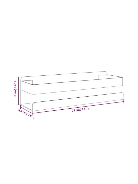 vidaXL Επιτοίχια Ραφιέρα Μπάνιου Πλαστική 23x6.5x6cm Μαύρη
