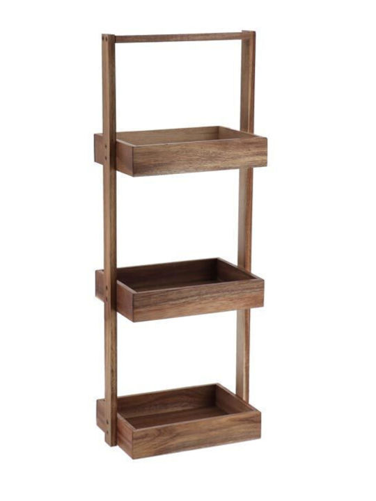 Wall Mounted Bathroom Shelf Wooden 26x17x70cm