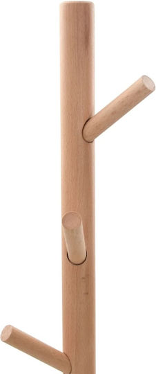 vidaXL Metallic Coat Rack White / Natural 37x37x172cm