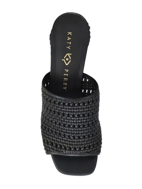 Mules mit Chunky Hoch Absatz in Schwarz Farbe