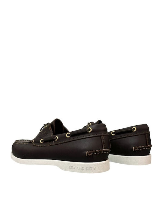 Men's Leather Boat Shoes Brown