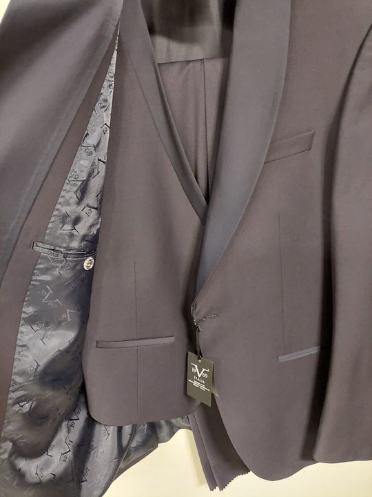 Men's Suit with Vest Blue