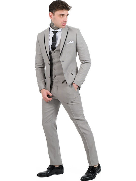 Herrenanzug mit Weste Grey