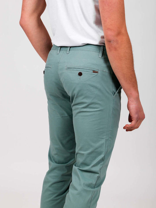 Trousers Chino Elastic in Slim Fit Green