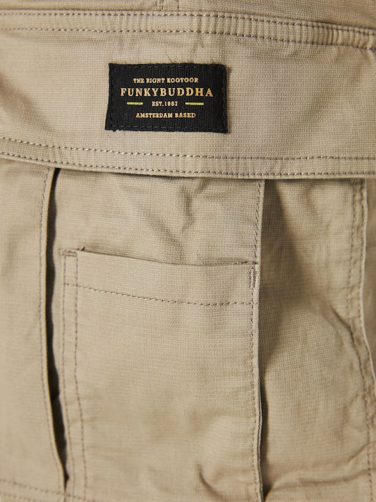 Trousers Cargo Elastic in Loose Fit Greige