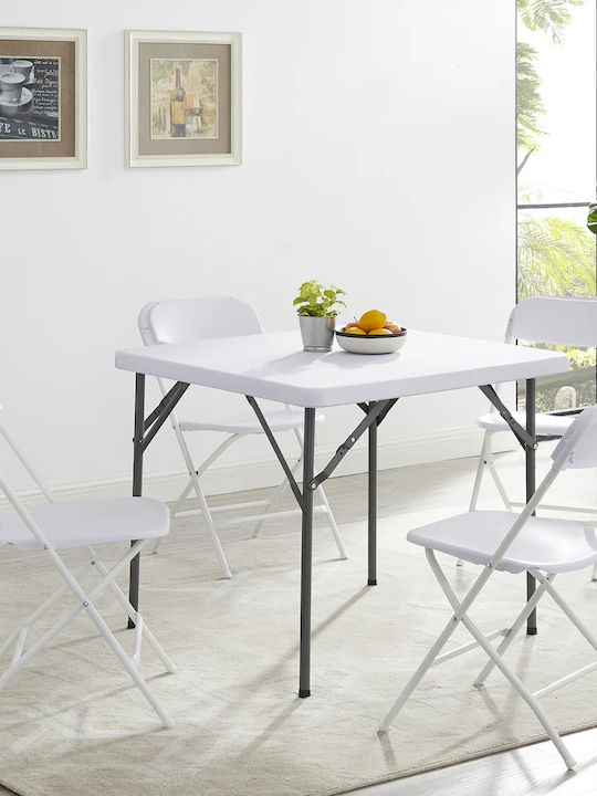 Tisch Zusammenklappbar Noel Square Weiß 87.5x87.5x72cm