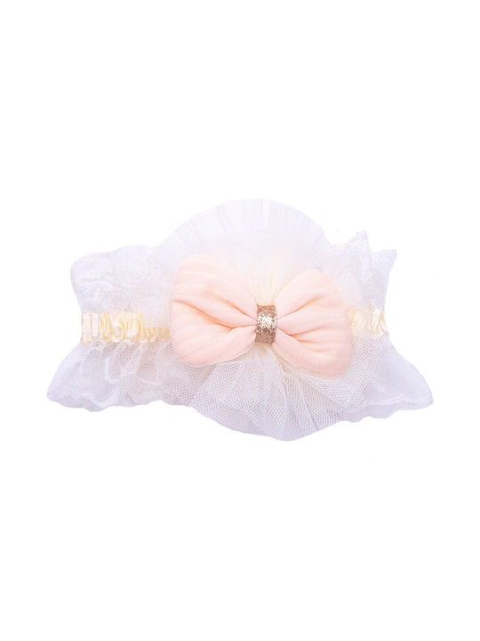 Baby Hair Band with Bow & Lace CREAM COLOR