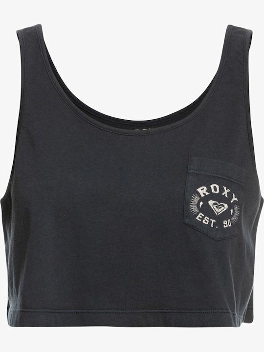 Summer Women's Athletic Crop Top with Straps Black