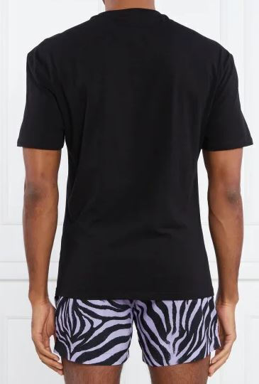 Tシャツ・カットソー HUGO Men T-shirt Black 50493727 002 HUGO - Cotton-jersey T-shirt with SPF 50+ UV protection - Black