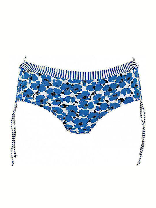 Anita Bikini Slip with Ties black-and-white-blue