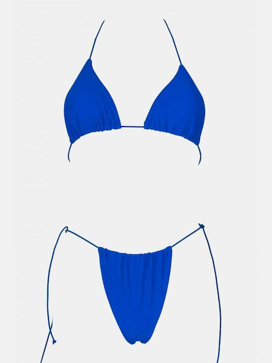 Set Bikini Dreieck mit Abnehmbarer Verstärkung & Brasilien Blau