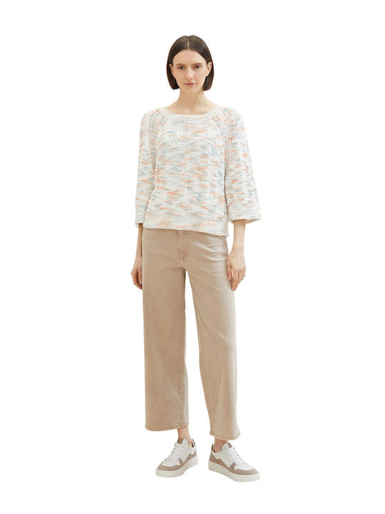 Women's Sweater Cotton with 3/4 Sleeve Orange