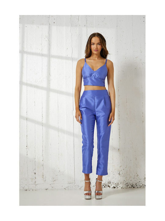 Lorraine Women's Crop Top Blue