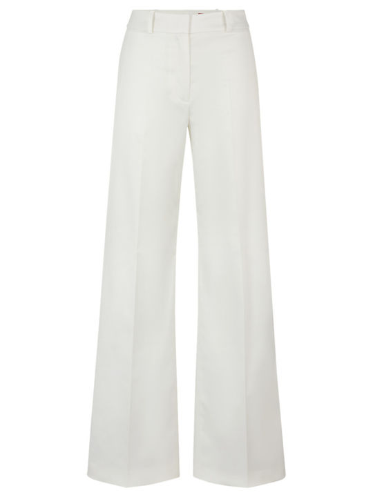 Halenar1 Women's Fabric Trousers Beige