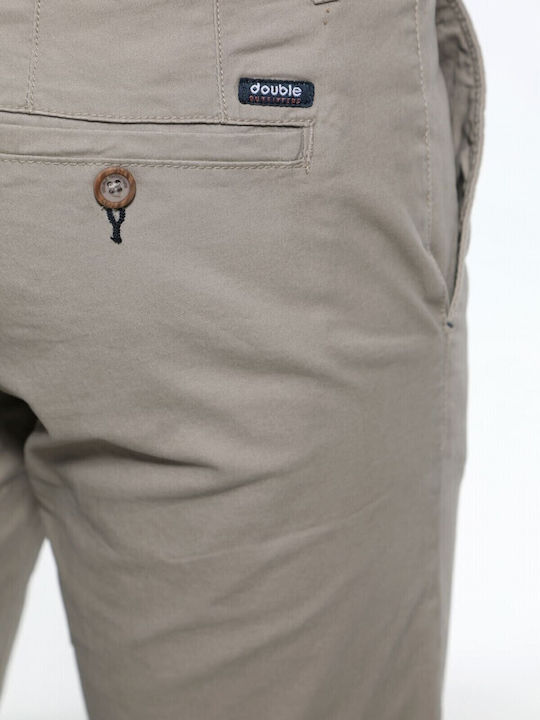 Double Men's Trousers Chino in Regular Fit Beige