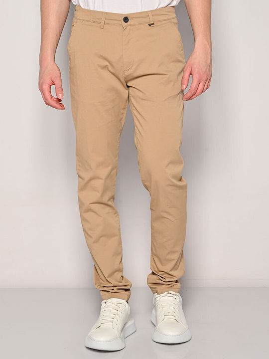 Trousers Elastic in Slim Fit Beige