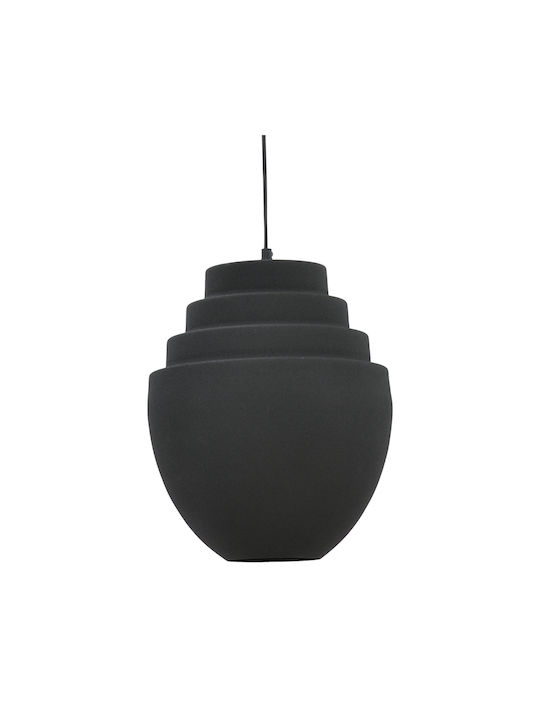 Inart Pendant Light Black with Socket E27 30x30x122cm