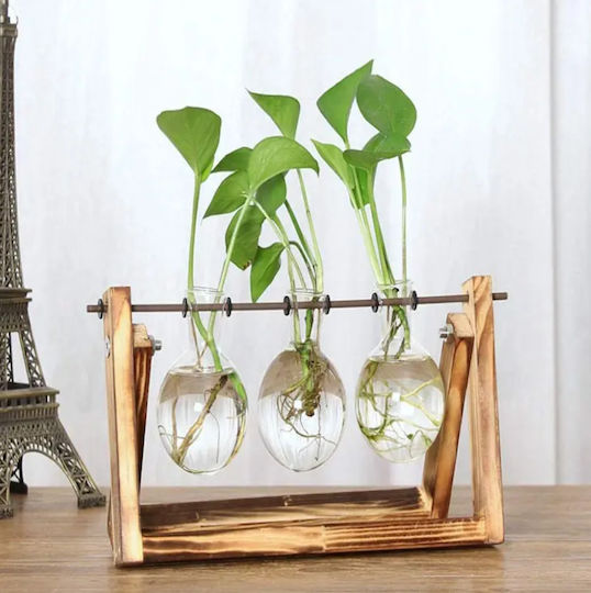 Decorative Glass Vase Transparent Diameter 13.5xHeight 28cm