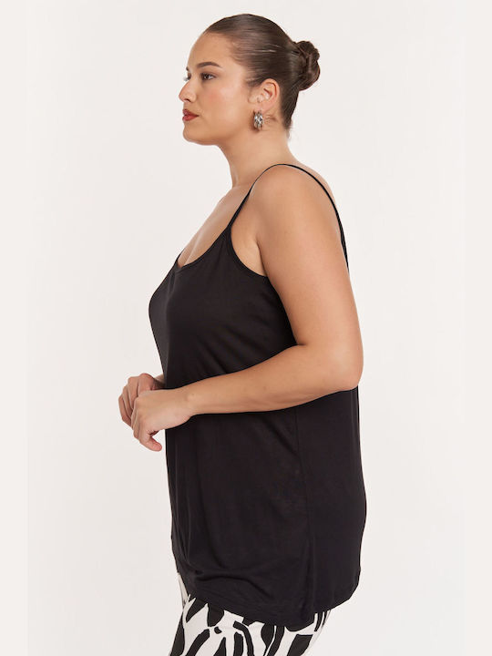 Women's Blouse with Straps Black