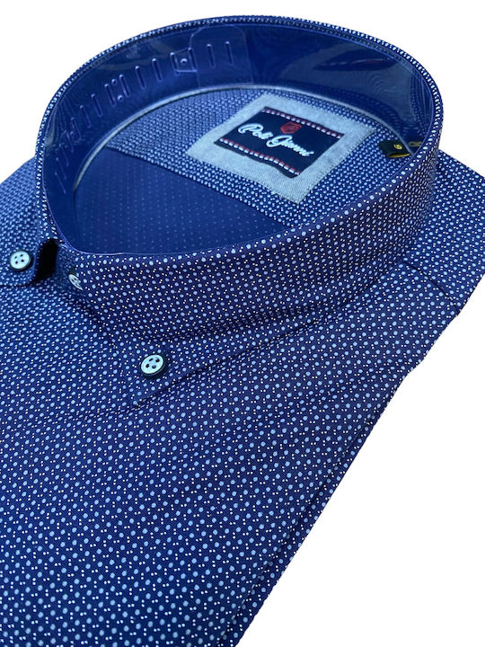 Poli Gianni Men's Shirt Long Sleeve Cotton Blue