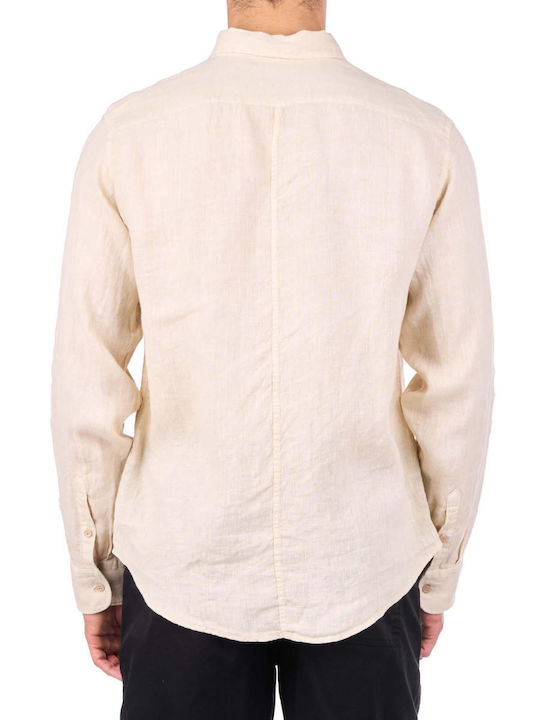 Dirty Laundry Men's Shirt Long Sleeve Linen Beige