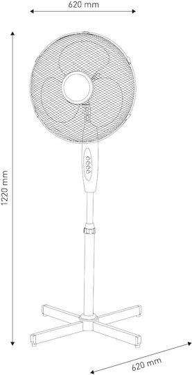 Entac Entac Pedestal Fan 45W Diameter 62cm White