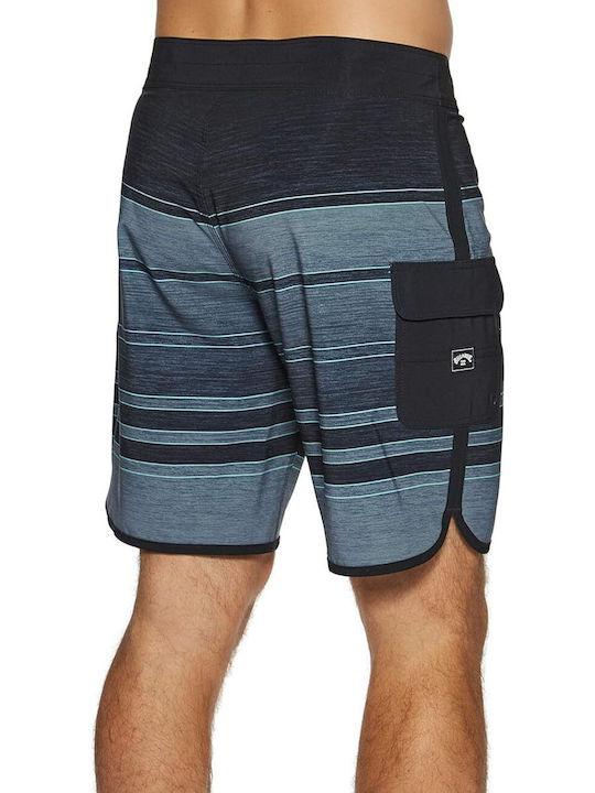 Billabong Men's Swimwear Shorts Black/Blue Striped