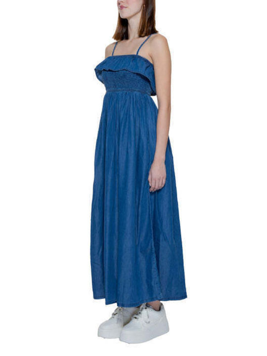 Only Summer Dress with Ruffle Blue