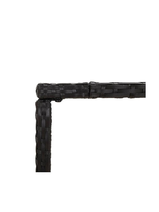 Outdoor Bar Rattan Table Black 70x70x110cm