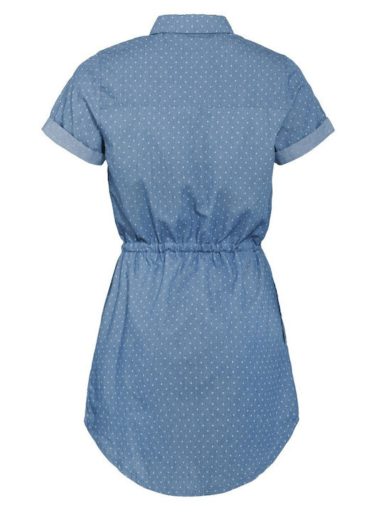 Summer Mini Denim Dress Light Blue