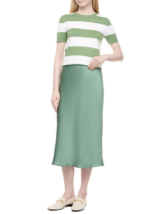 Marella Satin Midi Skirt Green
