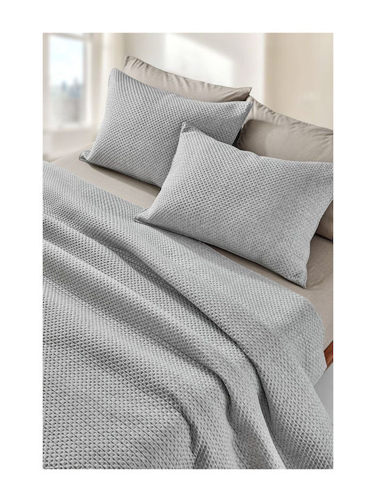 Guy Laroche Idol Set Coverlet Queen Size Microfiber Grey 220x240cm 3pcs