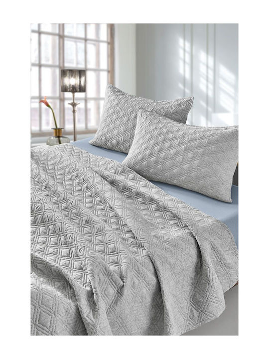 Guy Laroche Tempest Set Coverlet Queen Size Microfiber Grey 250x240cm 2pcs