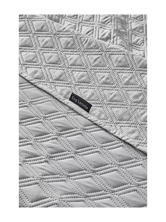 Guy Laroche Tempest Set Coverlet Queen Size Microfiber Grey 220x240cm 2pcs
