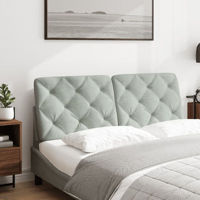 vidaXL Bed Headboard made of Fabric Light Gray 122x6x48cm