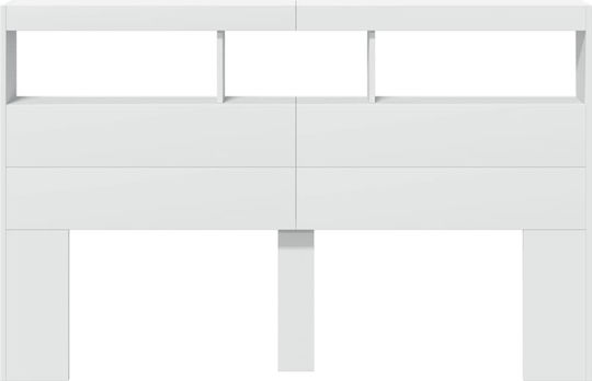 vidaXL Hölzernes Kopfstütze für Betten Weiß 160x102cm