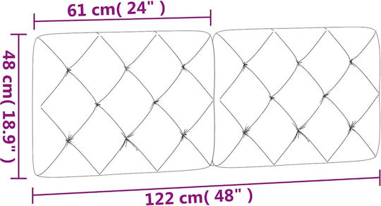 vidaXL Fabric Bed Headboard Pillow Black 122x48cm
