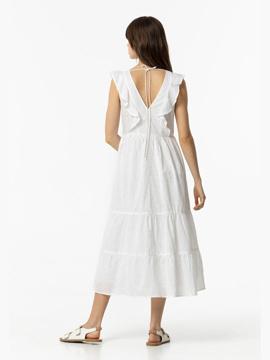 Rochii De Vară Pentru Femei Maxi Rochie Cu Volane Albă