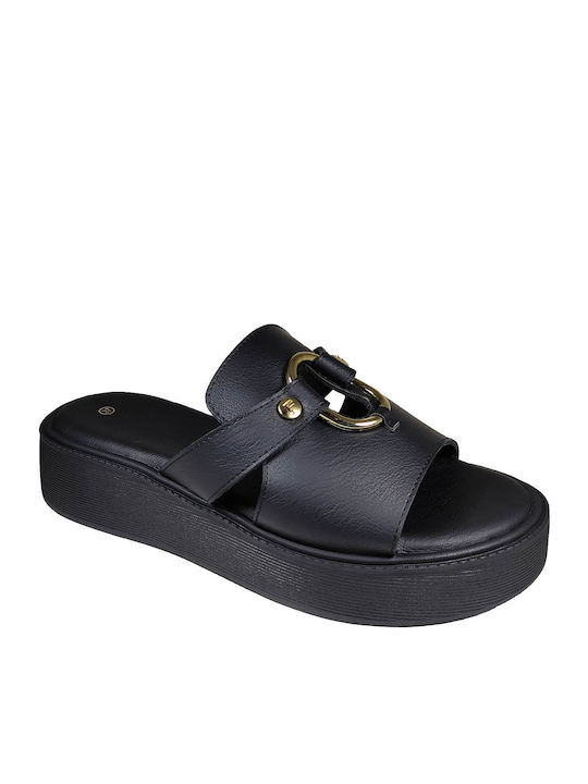 Γυναικεία Σανδάλια Flatforms Μαύρα