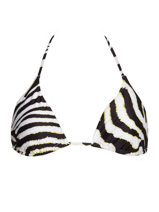 Bikini Τριγωνάκι με Ενίσχυση Animal Print Μαύρο