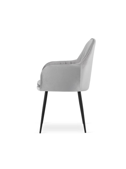 Καρέκλα Κουζίνας Βελούδινη Ασημί 57.5x56.5x86.5εκ.