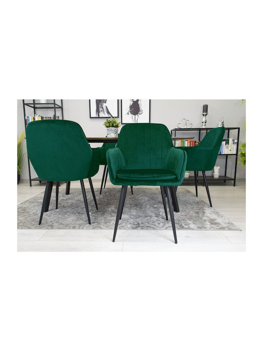 Scaune Bucătărie Catifelate Verzi 1buc 57.5x56.5x86.5buc