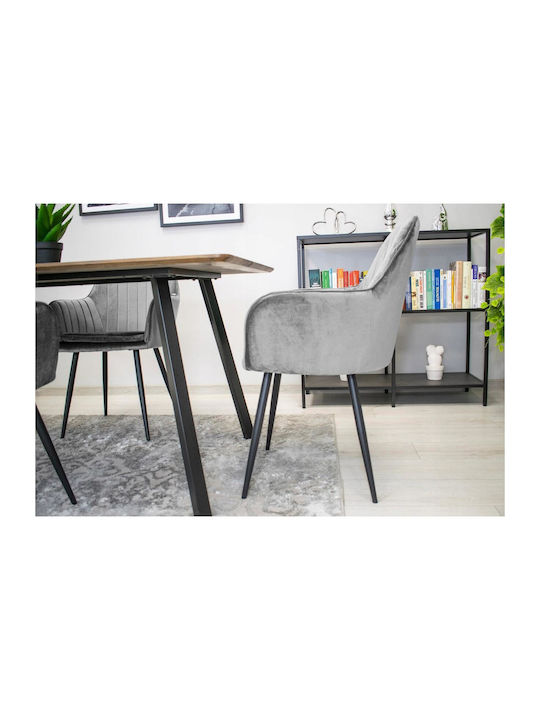 Καρέκλα Κουζίνας Βελούδινη Ασημί 57.5x56.5x86.5εκ.