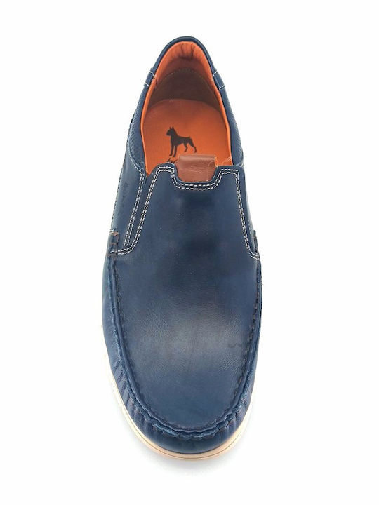 Ανατομικά Δερμάτινα Ανδρικά Slip-On Μπλε
