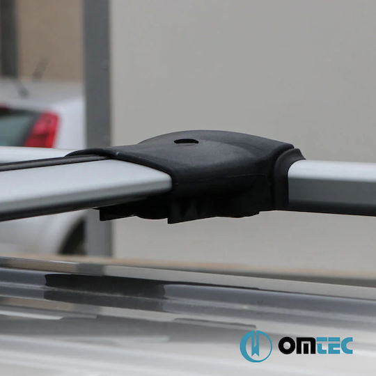 Omtec Μπάρες Οροφής Αλουμινίου για Dacia Duster 2014-2017 (Σετ με πόδια και κλειδαριά) Ασημί